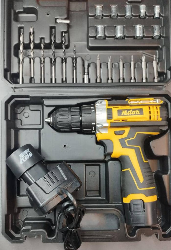 دریل پیچ بند شارژی 12 ولت مدون طرح دیوالت دو باتری مدل MDON-12S