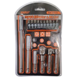 شامل 👇 ۳ عدد تبدیل دریل به بکس ۱/۴ ۱/۲ ۳/۸ ۳ عدد رابط تعویض شو بیت خورمغناطیسی سایز : ۶/۱۰/۱۵ به همراه ۱۰ عدد نوک پيچ گوشتی