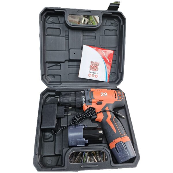 دریل شارژی ۱۲ ولت دو باطری برند 20