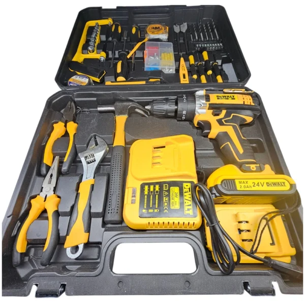 کیت کامل دریل شارژی چکشی 112 پارچه طرح دیوالت