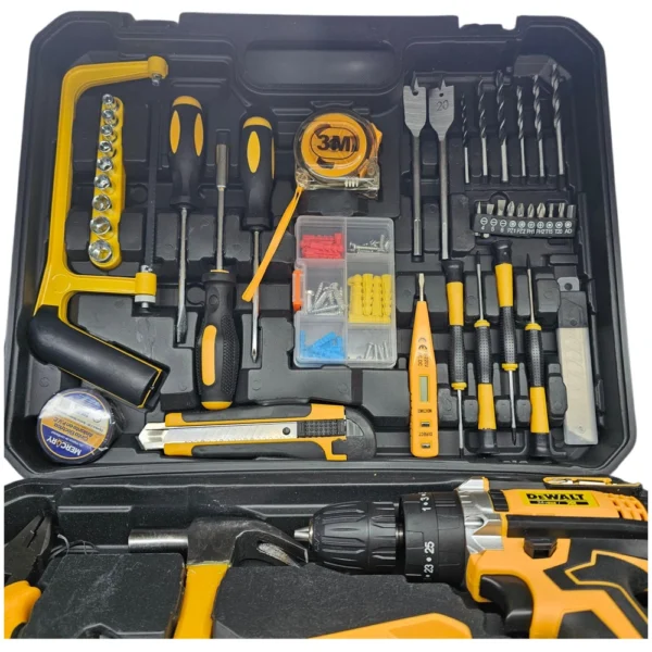 کیت کامل دریل شارژی چکشی 112 پارچه طرح دیوالت