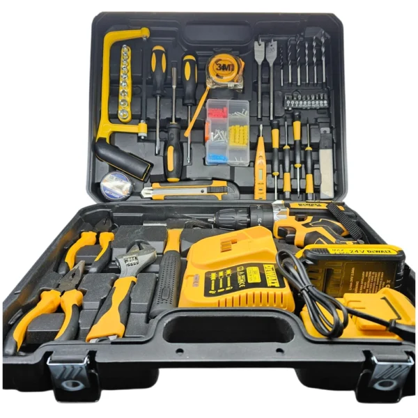 کیت کامل دریل شارژی چکشی 112 پارچه طرح دیوالت